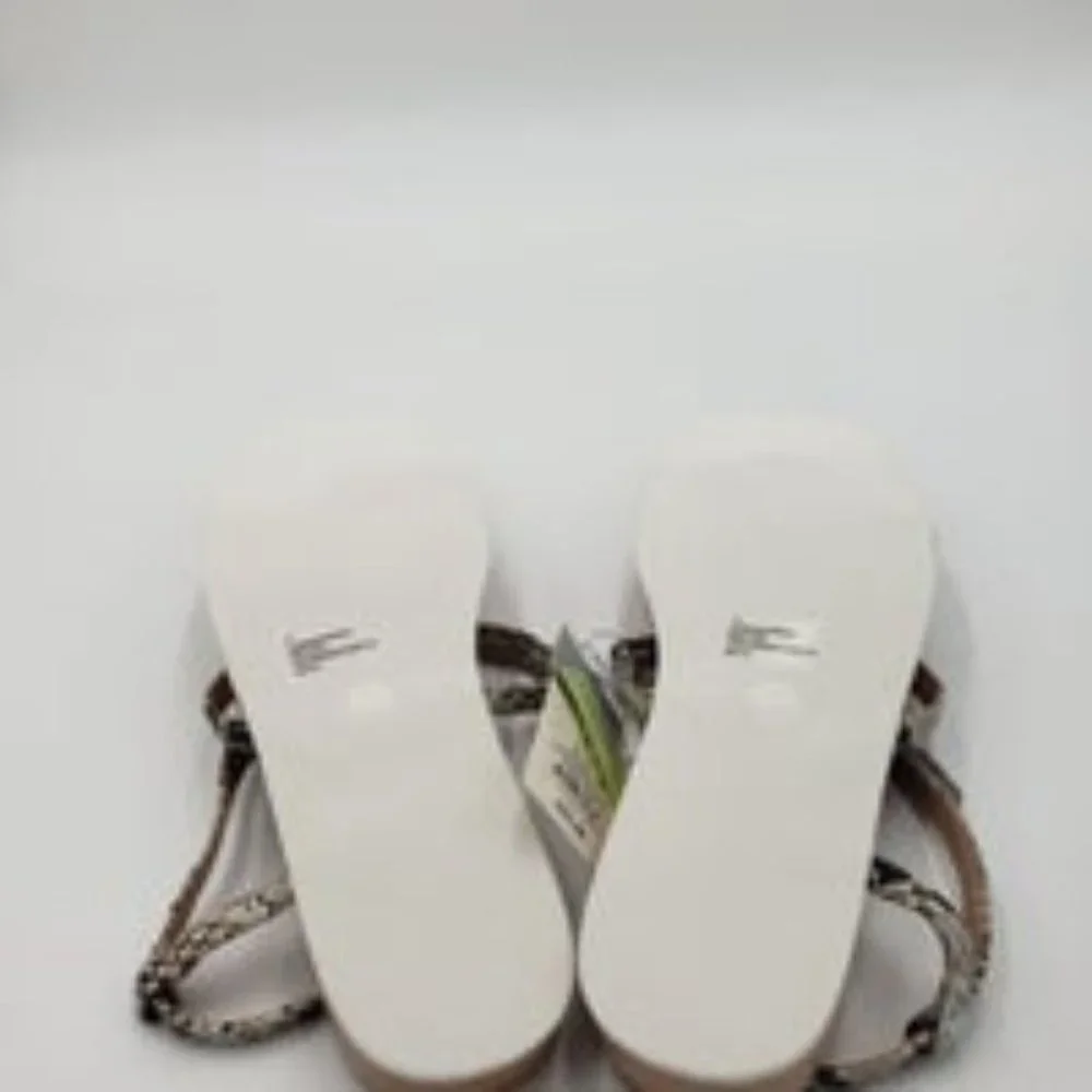 A New Day Eden Snake Print Strappy Toe Loop Sandals Gray 8.5 - Picture 5 of 5